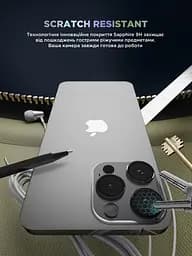 Захисне скло для камери Apple iPhone 16 Pro/16 Pro Max, Supreme BI, сірий колір, з рамкою, глянцеве скло для захисту лінз, протиударне, прозоре, з клейовим шаром по контуру, не впливає на якість фото, ArmorStandart (ARM79423) - мініатюра 5