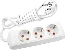 Подовжувач 3/3м з/заземл. білий (Multi-Let)