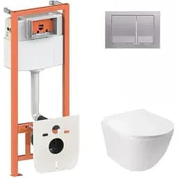 Набір Q-tap інсталяція 3 в 1 Nest QT0133M425 з панеллю змиву квадратною QT0111M06029SAT + унітаз з сидінням Jay QT07335176W