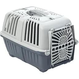 Переноска для котів і собак MPS Pratiko 2 з пластиковими дверцятами 55х36х36 см темно-синя