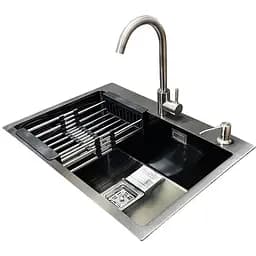 Комплект мойка + смеситель Romzha Arta Nova U-600 BL(A)