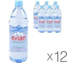 Evian, 1 л, Упаковка 12 шт., Евіан, Вода негазована, ПЕТ