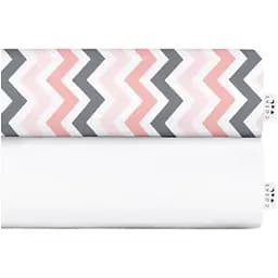 Набір простирадл полуторне Cosas WHITE/GREY ZIGZAG 155х240 см (SetSheet_White_ZigGreyRose_155х240)