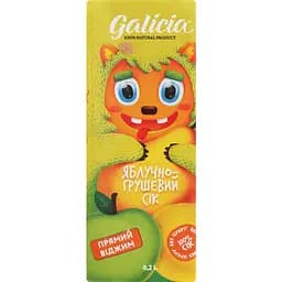 Уцінка. Сік Galicia яблучно-грушевий неосвітлений пастеризований 0.2 л 