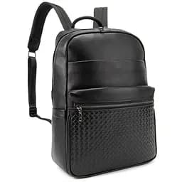 Мужской кожаный рюкзак черный Tiding Bag A25F-2418A