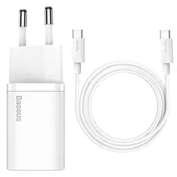 СЗУ Baseus Super Si Quick Charger 25W (1USB-C) + кабель Type-C to Type-C (TZCCSUP-L)