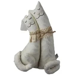 Декоративний текстильний виріб Коти Нерозлучники, Молочне золото (17648)