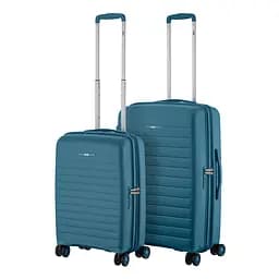 2E Набір валіз 2E, Aero, поліпропілен, (M+S),TSA, 4 колеса, EXP, синій