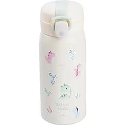 Термос Happy Life Dinosaur HP28490 із кришкою фліп топ 350 мл, молочний