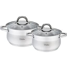 Набір каструль Bollire Monza із кришкою 2 предмети сріблястий (BR-4014)