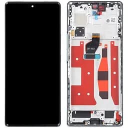 Дисплей Honor 70 чорний, OLED, оригінал PRC, з рамкою зеленого кольору, Emerald Green