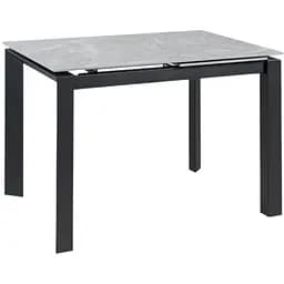 Стол обеденный Prestol Ларс раскладной 1000/1400x750x750 серый матовый черные ножки