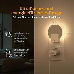 Світлодіодне нічне світло з підсвіткою з диммірним Lyridz Night Light Socket with Twilight Sensor Паковання з 2 Socket Light - мініатюра 3