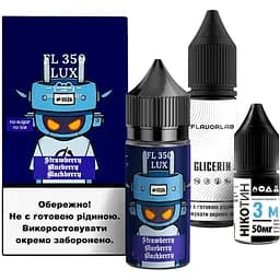 Набір компонентів для самозамісу сольової рідини Flavorlab FL350 LUX 30 мл 0-50 мг Полуниця Чорниця Ожина (16478)