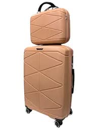 Комплект валіз Madisson Snowball 51304/L+VA колір рожеве золото