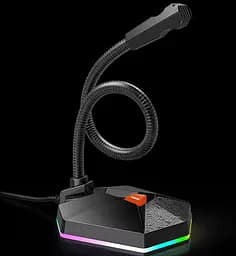 Настільний USB-мікрофон MeeTion MT-MC13 з підсвічуванням RGB 5В Гусяча шия на 360 градусів Чорний - мініатюра 5
