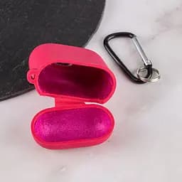 Силіконовий футляр з мікрофіброю для навушників Airpods 1/2 Червоний / Rose Red - мініатюра 4