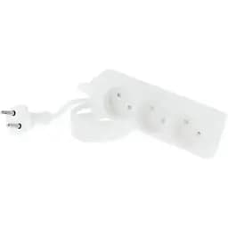 Удлинитель сетевой Tecro, 3 розетки, 1.5 м, белый, 10А, 2x1 мм² (TSC-3-1.5)