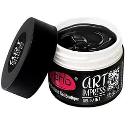 Гель-фарба PNB UV/LED Art Impress gel paint black 02 чорна 5 мл