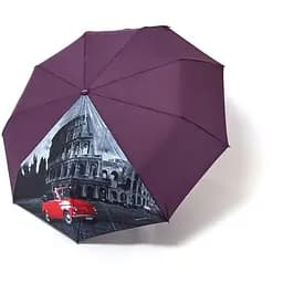 Кольорова парасолька-автомат з атласним сегментом для жінок 464 Фіолетовий