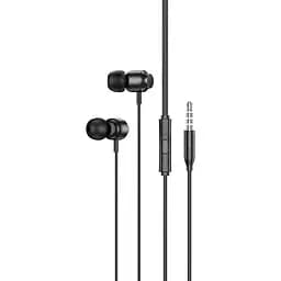 Дротові навушники Hoco M122 Power metal універсальні earphones with microphone, 3.5mm, 1.2m, black