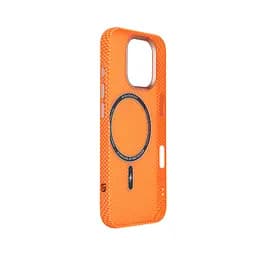 Карбоновый чехол для Apple iPhone 17, LikeCarbon2 SE MagCase, оранжевый, тонкий защитный чехол-панель из поликарбоната с магнитами N52, MagSafe, противоударный, совместим с беспроводной зарядкой, приподнятые края для защиты камеры - мініатюра 4