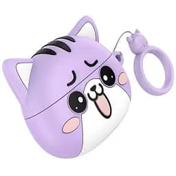 Наушники беспроводные Hoco EW48 Purple cat - фиолетовый кот