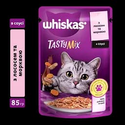 Вологий корм для котів Whiskas TastyMix з лососем та морквою 2.38 кг (28 шт. х 85 г) - мініатюра 2