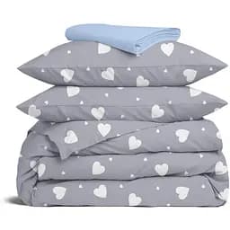 Комплект постільної білизни Cosas Calm hearts CS5 Двоспальний графіт (CalmHearts_El160x30-62Maya_180)