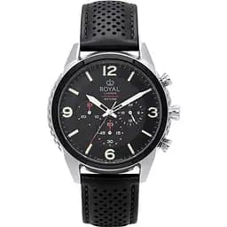 Чоловічий водонепроникний наручний годинник Royal London 41398-04 кварцовий із шкіряним ремінцем
