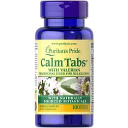 Натуральная добавка Puritan's Pride Calm Tabs Valerian Passion Flower Hops 100 таблеток