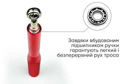 Швидкісна скакалка EasyFit Aluminium зі сталевим тросом та алюмінієвими ручками червона - мініатюра 4