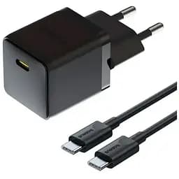 Зарядний пристрій Baseus Palm Fast Charger 1C 20W + Cable 1.0m Type-C 60W black (P10111602113-01)