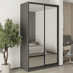 Шафа-купе дводверна MebelStar Стандарт BG 2 Дзеркала 140x45x240 см Антрацит (MBS-10286)