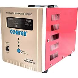 Стабілізатор напруги сервопривідної Conter MSER 3750 Вт, 5000 ВА, 230В±3%, 130-260В, однофазний 2 розетки LED дисплей, підлоговий