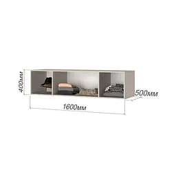 Шафа 4-дверна з антресоллю MebelStar Оскар Gloss BL-B, блок шухляд 160x52x260 см Сіра мишка/Сірий (MBS-5526) - мініатюра 4