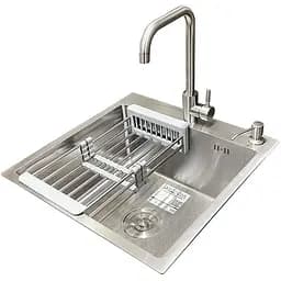 Комплект мийка + змішувач Romzha Arta Carbon U-450 (B)