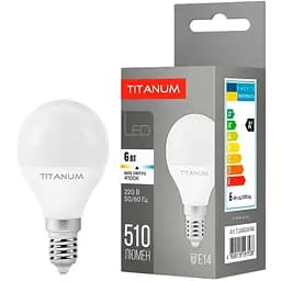 LED лампа Titanum G45 6W E14 4100K (TLG4506144)