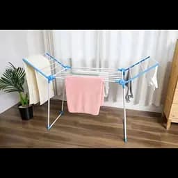 Сушарка для білизни розкладна біла з синім Clothes dryer 154x59x108см - мініатюра 3