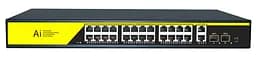 POE комутатор гігабітний Merlion 24 POE + 2 RJ45 + 2 SFP 10/100/1000 вбудований блок живлення 52V 6.15A