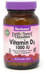 Вітаміни та мінерали Bluebonnet Nutrition Earth Sweet Chewables Vitamin D3 1000IU, 90 жувальних таблеток