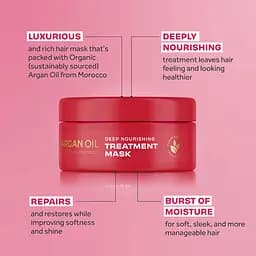 Живильна маска з аргановою олією Argan Oil from Morocco Deep Nourishing Treatment Mask Lee Stafford 200 мл - мініатюра 5