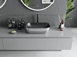 Умивальник Mexen Rita silver black matt накладний MEX-21084574, Хром - мініатюра 3