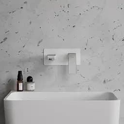 Змішувач для умивальника монтажу Omnires Parma chrome / white (PM7415CRB) - мініатюра 2