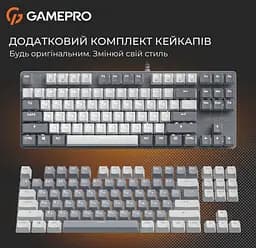 Клавиатура игровая механическая GamePro MK-110-G USB Hot-Swap Outemu Red Switch Gray-White - мініатюра 13