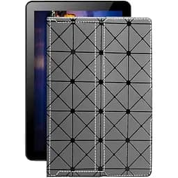 Чохол StatusCASE з екошкіри для планшету iGET Smart W102 Сірий ромб