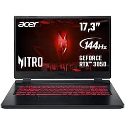 Ноутбук Ігровий Acer Nitro 5 AN517-42 з процесором AMD Ryzen™ 5 6600H pana la 4.50 GHz, 17.3", Full HD, IPS, 144Hz, 8GB, 512GB SSD, NVIDIA® GeForce RTX™ 3050 - мініатюра 3
