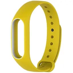 Ремінець Uwatch Double Color Replacement Silicone Band For Xiaomi Mi Band 2 Yellow/White Line