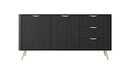 Комод Perfect Home Ланте / Lante 2-дверний з 3 шухлядами і золотими ніжками 2D3S/163 Чорний (PFH-091191) - мініатюра 5
