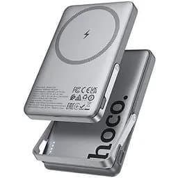 Портативний ЗП Power Bank Hoco Q36 Sunlight magnetic suction+holder PD20W з БЗП 5000 mAh Metal grey